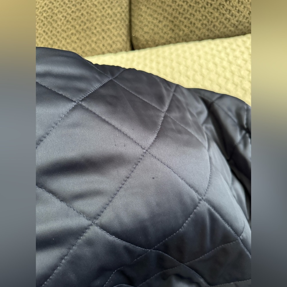 BLANC NOIR Reversible Quilted Bomber Jacket in Camo / Navy XS Black Olive Green - Picture 14 of 16